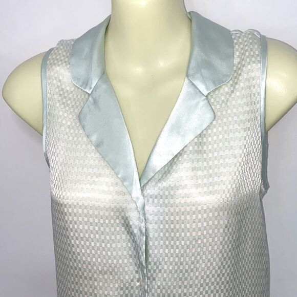 Halston Button Down Mint Green Mini Dress Tunic Sz Sm Exce… - Picture 2 of 7